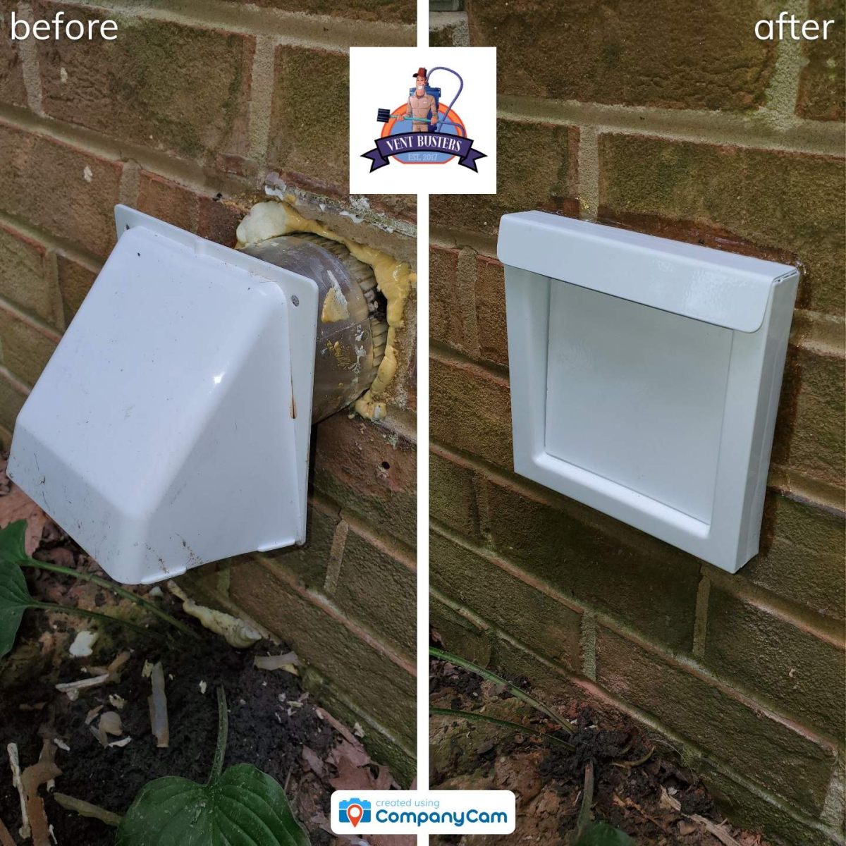 Properly installed dryer vent cap on siding