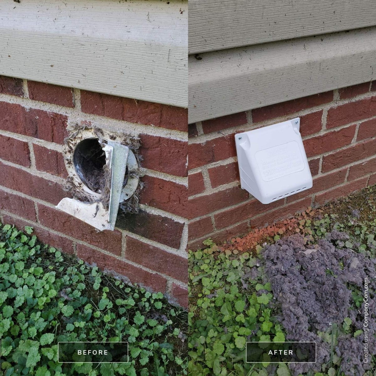 Plastic vent cover on siding