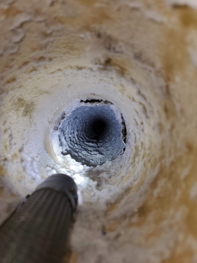 DIY dryer vent cleaning attempt by customer