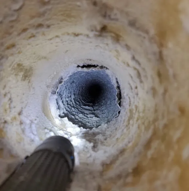 DIY dryer vent cleaning attempt by customer