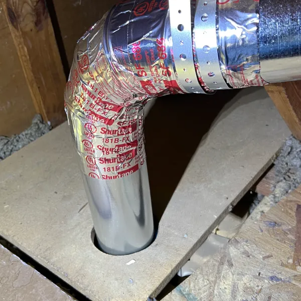 Long radius turn into the attic