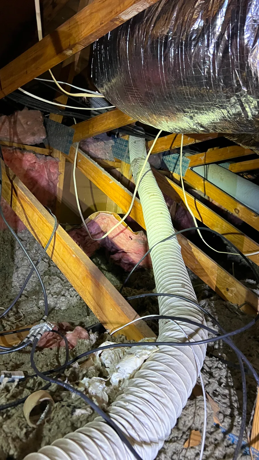 Long stretch of dryer vent through attic