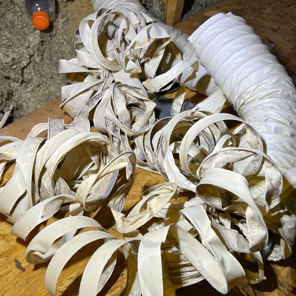 Shredded plastic dryer vent