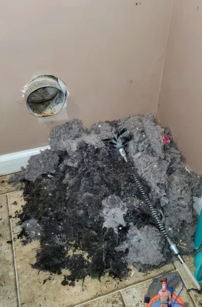 Big pile of lint from dryer vent