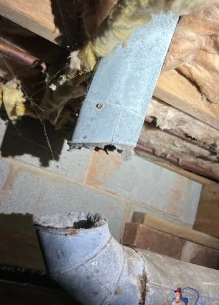 Broken dryer vent in crawlspace Park Place