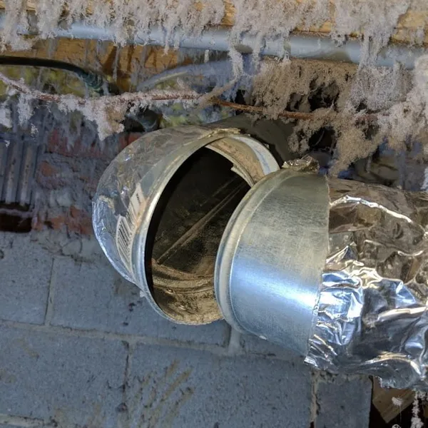 Broken dryer vent elbow