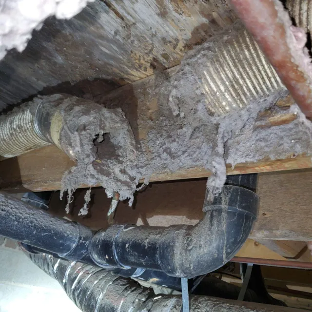 Broken flex vent in crawlspace