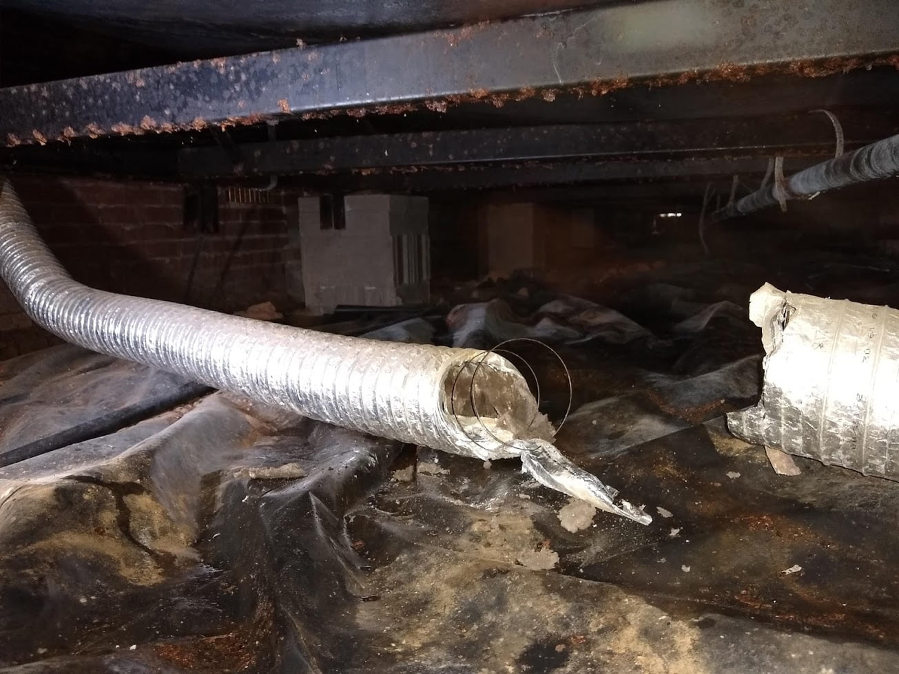 Broken flex dryer vent