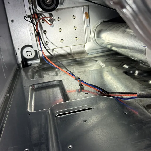 Inside of a dryer after we cleaned it in Hamilton Forest Greensboro