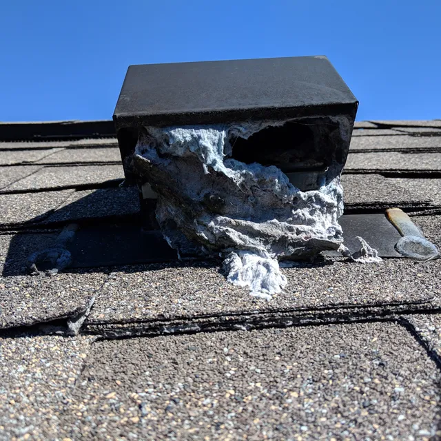 Clogged dryer vent roof cap in the Triad NC