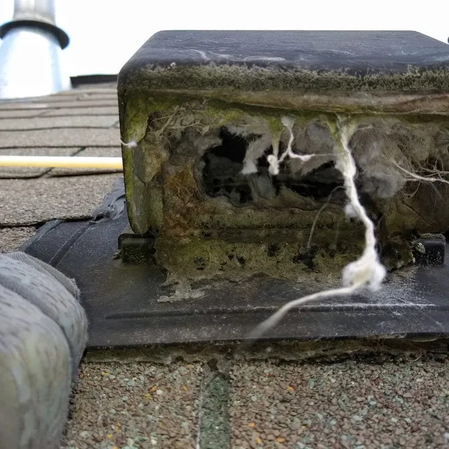 Clogged roof vent cap