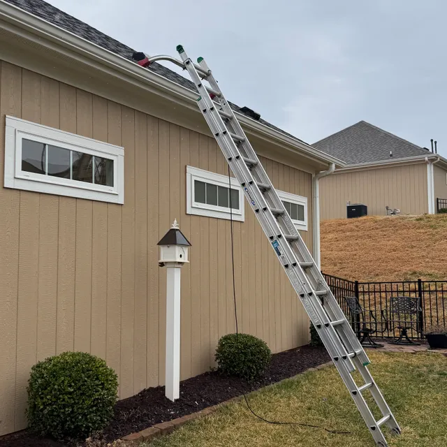 Ladder access for roof vent cleaning Ashley Woods