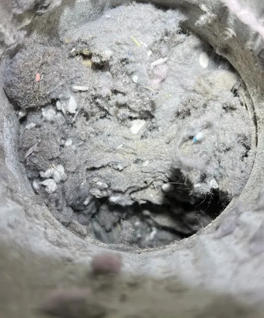 Compacted elbow after leaf blower