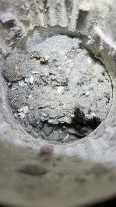 Compacted elbow after leaf blower