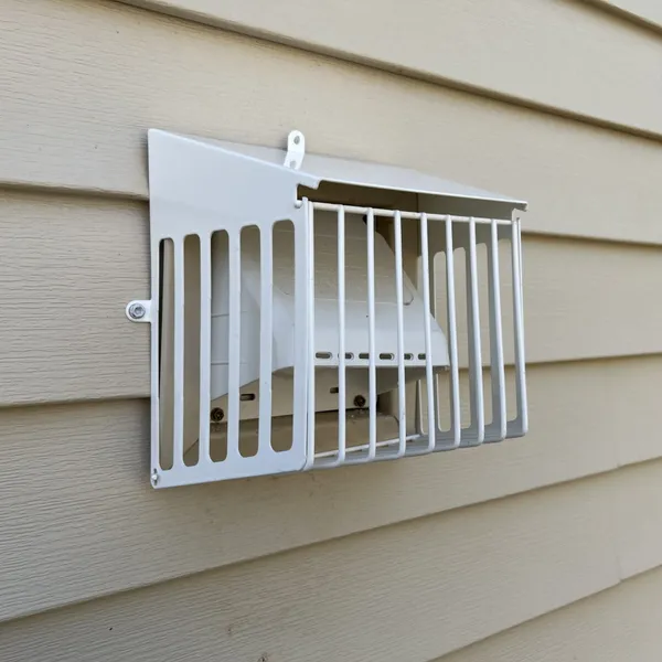 Defender lint-safe bird guard on vent