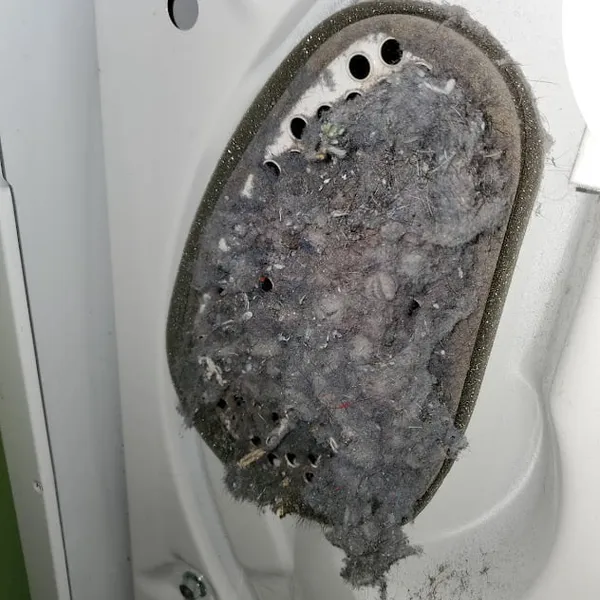 Dirty dryer vent requiring cleaning