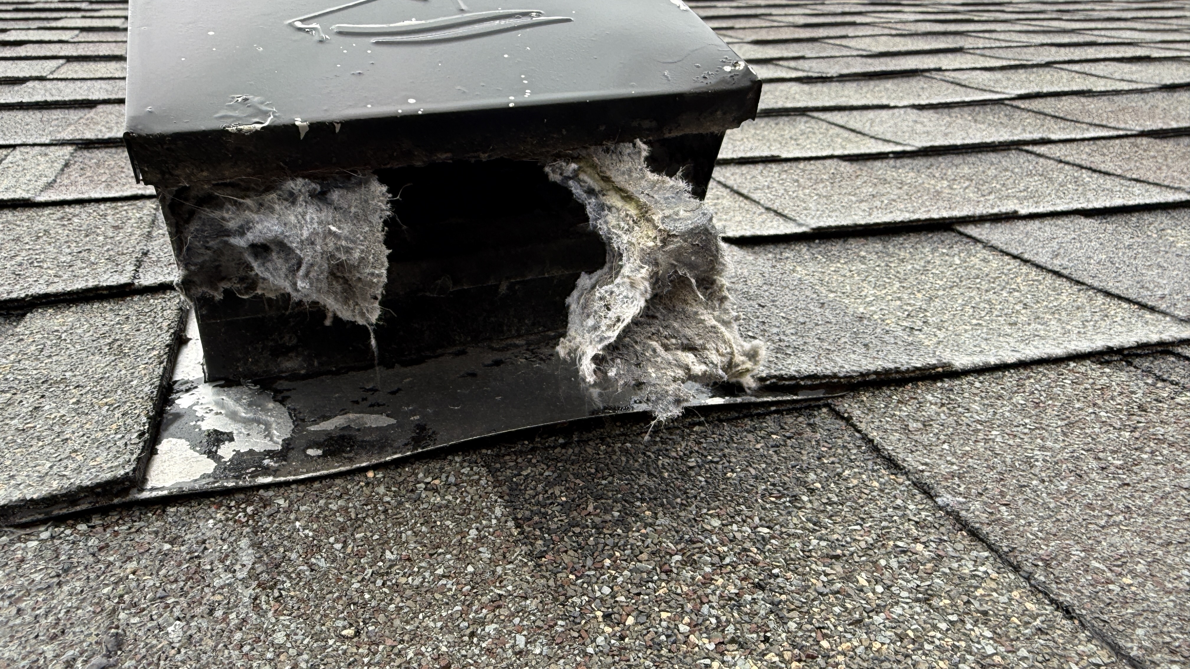 Dirty roof vent before cleaning
