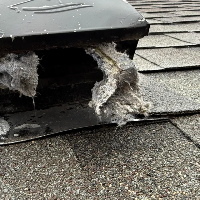 Dirty roof vent before cleaning