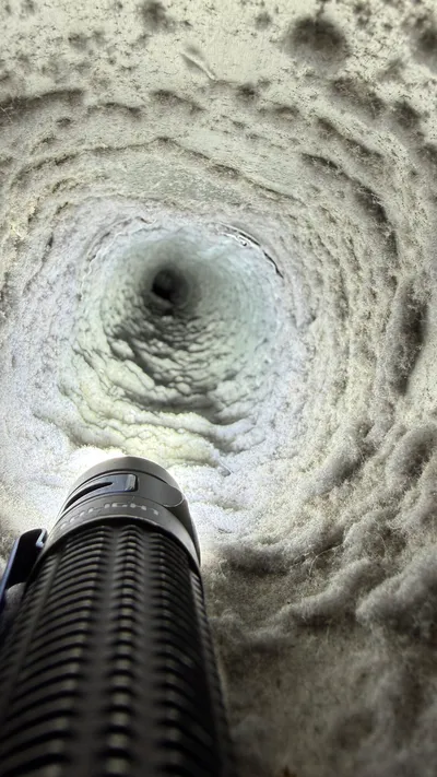 Lint coating the inside of a dirty dryer vent in Westerwood Greensboro