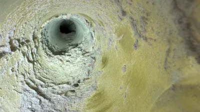 Lint and hair coating the inside of a dryer vent in Northern Shores Greensboro