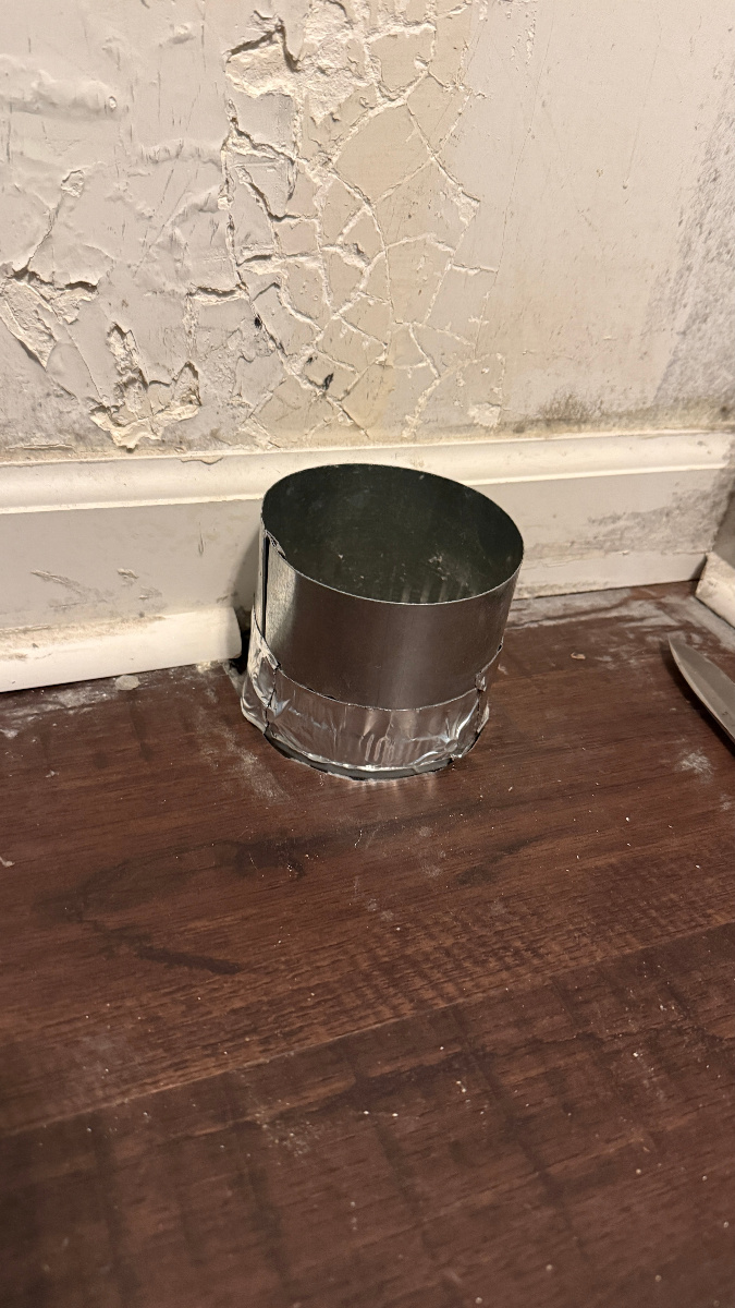 Dryer vent floor connection extended for secure airtight hookup