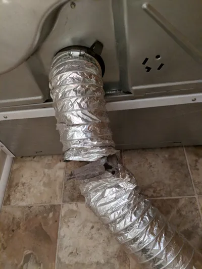Dryer vent transition hose repair in Greensboro NC