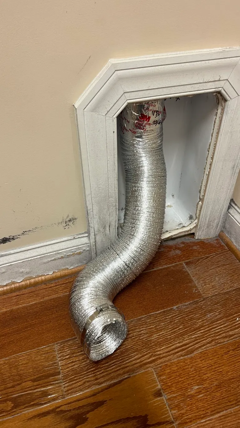 DryerFlex transition hose installation Whisper Creek