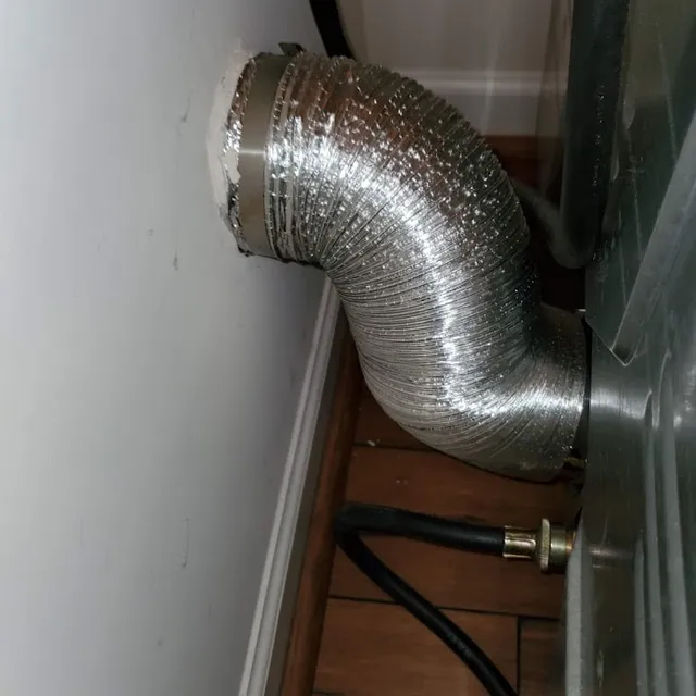 Properly installed dryer vent transition