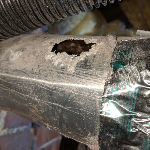 Hole in dryer vent