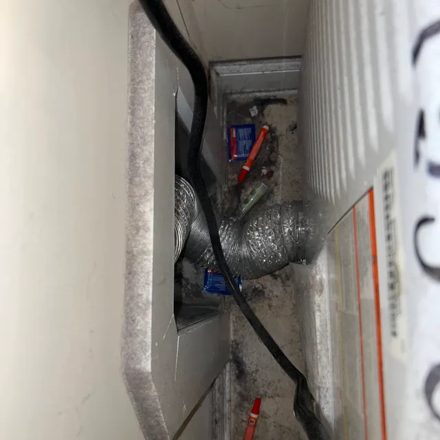 Debris and lint behind dryer Ashley Woods Gibsonville