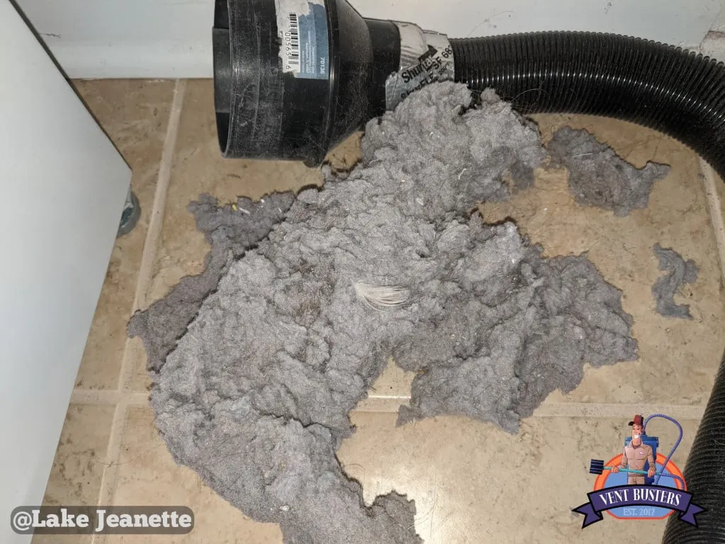 Lint buildup in attic Lake Jeanette