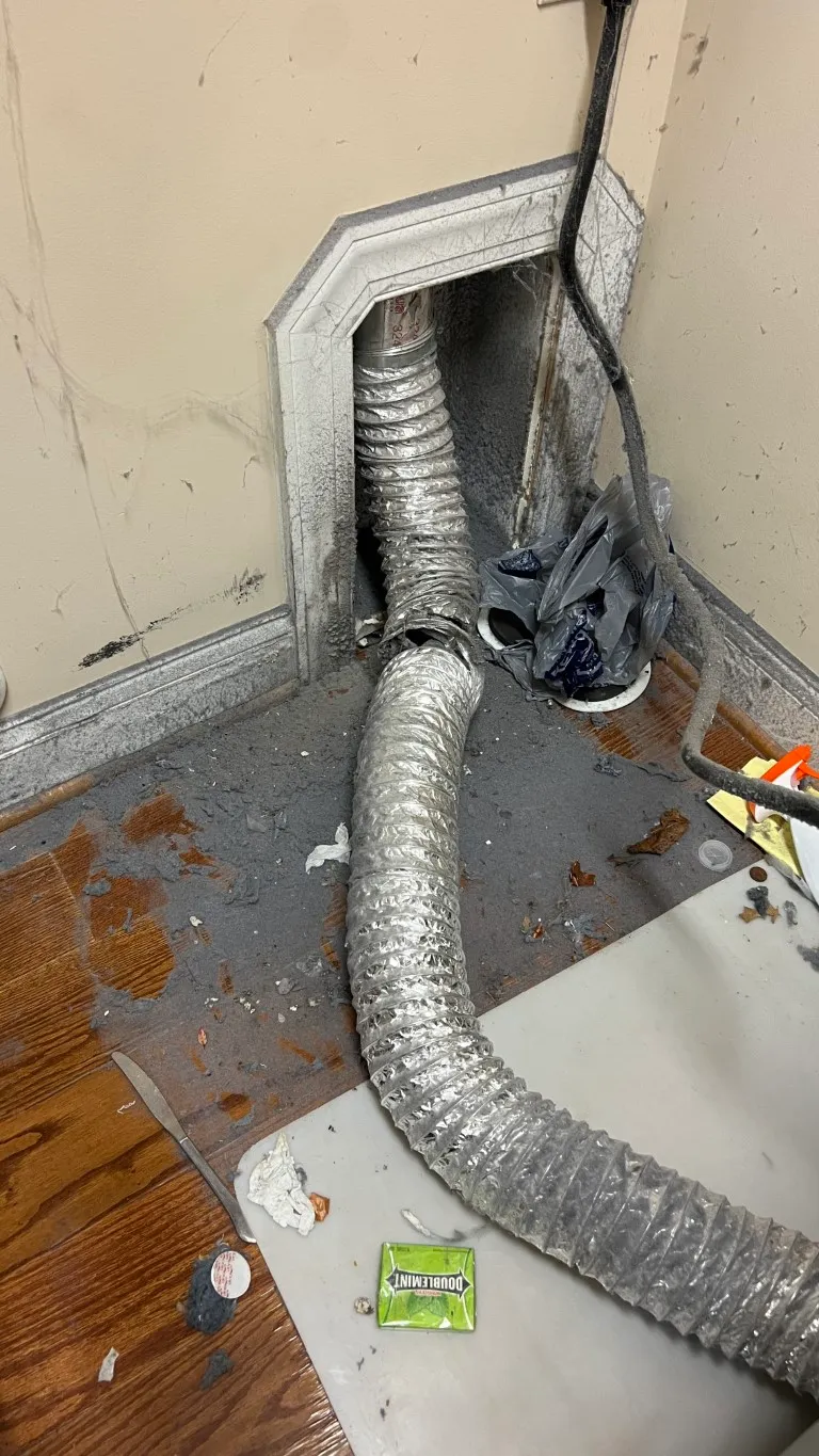 Lint buildup behind dryer Whisper Creek Whitsett