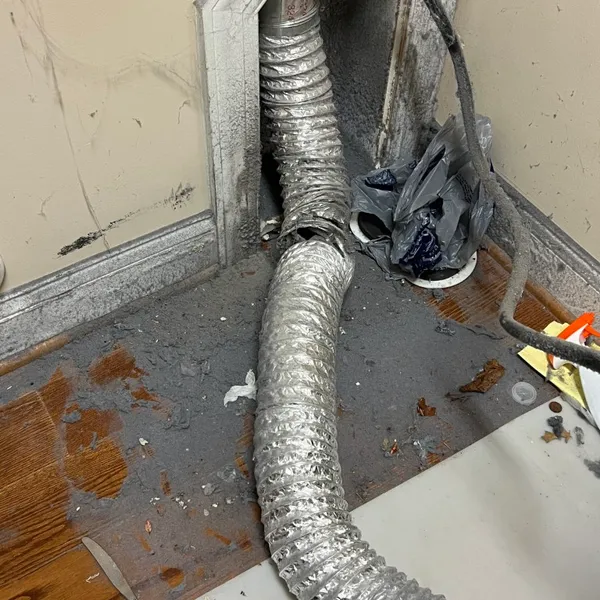Lint buildup behind dryer Whisper Creek Whitsett