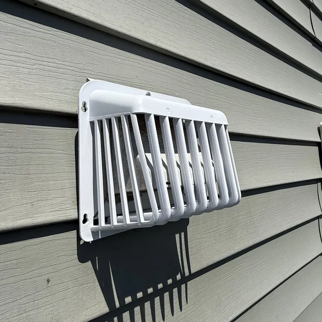 Lint-free bird guard installed on a Waterbury dryer vent