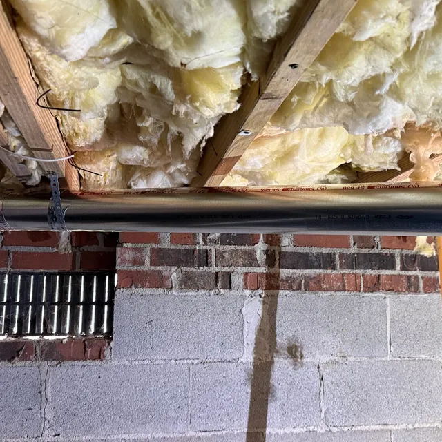 New metal dryer vent sealed with mastic and metal strapping in Creekridge Eden