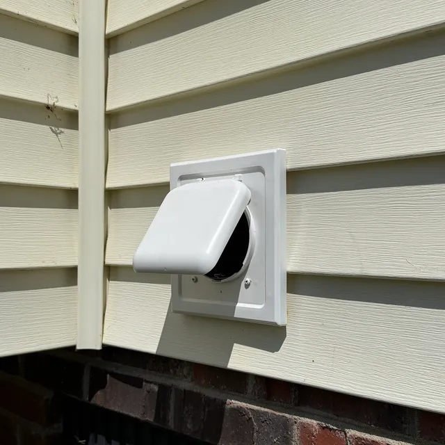 No Pest dryer vent cover on vinyl siding in Creekridge Eden, Rockingham County