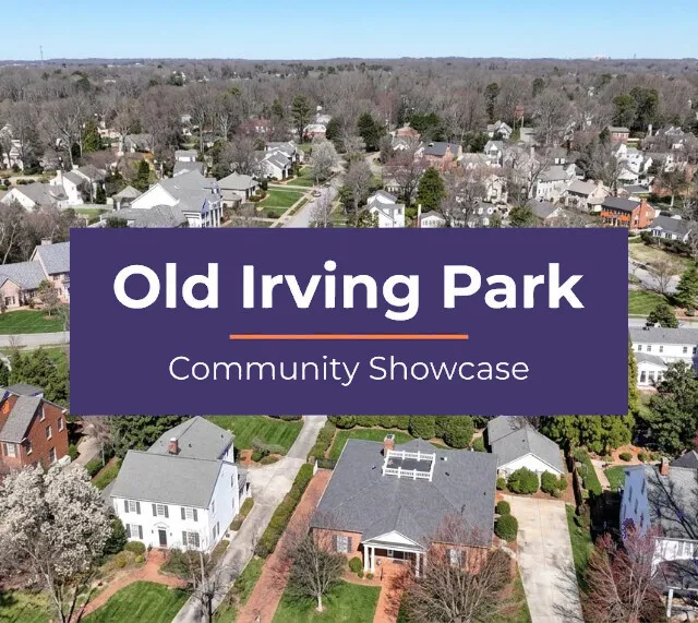 Aerial view of Old Irving Park Greensboro