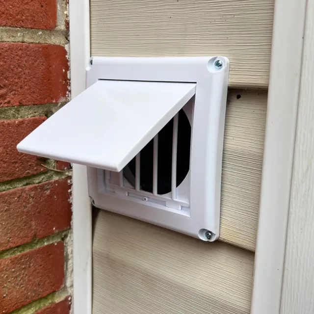 One Flap dryer vent cover with integrated guard