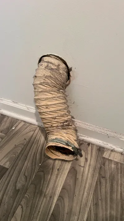 Plastic flex dryer vent from wall