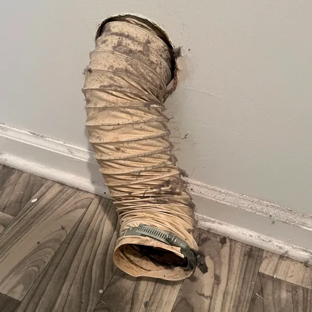 Plastic flex dryer vent from wall