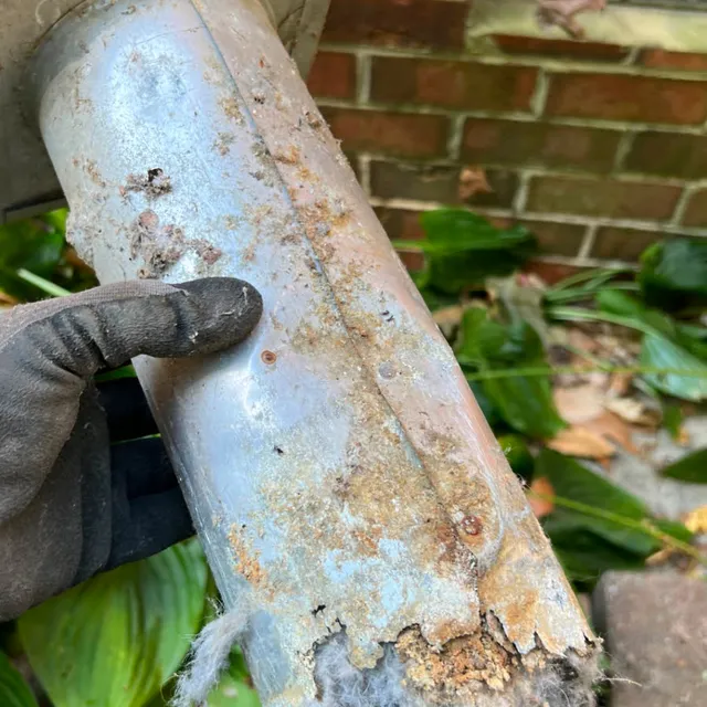 Rusted vent cover tubing