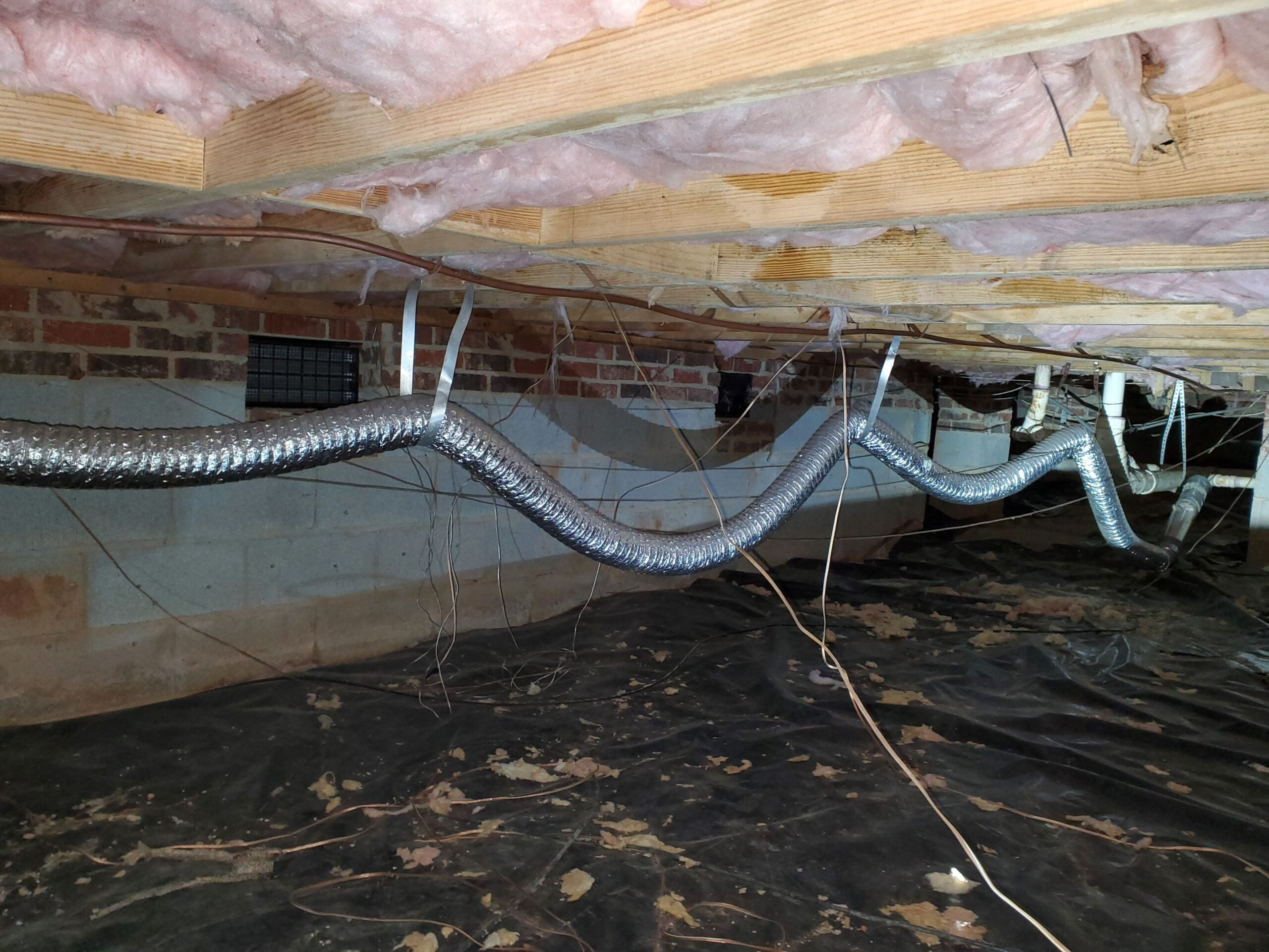 Sagging flex dryer vent