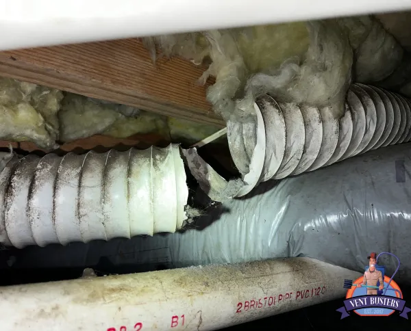 Torn plastic flex vent