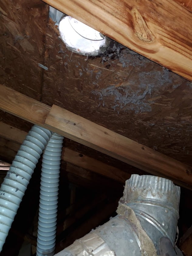 Vent blowing lint into attic before repair