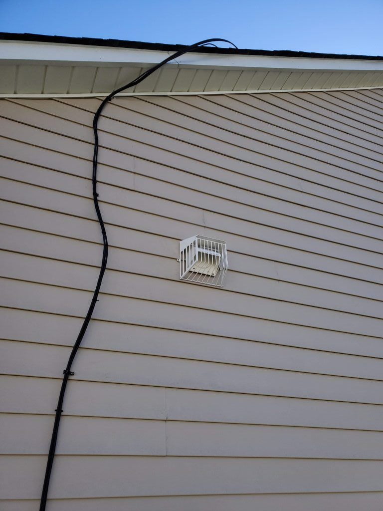 Metal bird guard installed