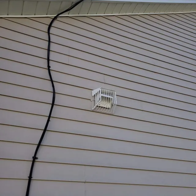 Metal bird guard installed