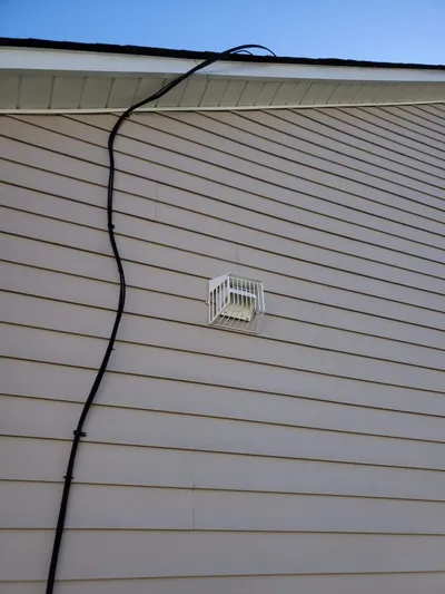 Metal bird guard installed