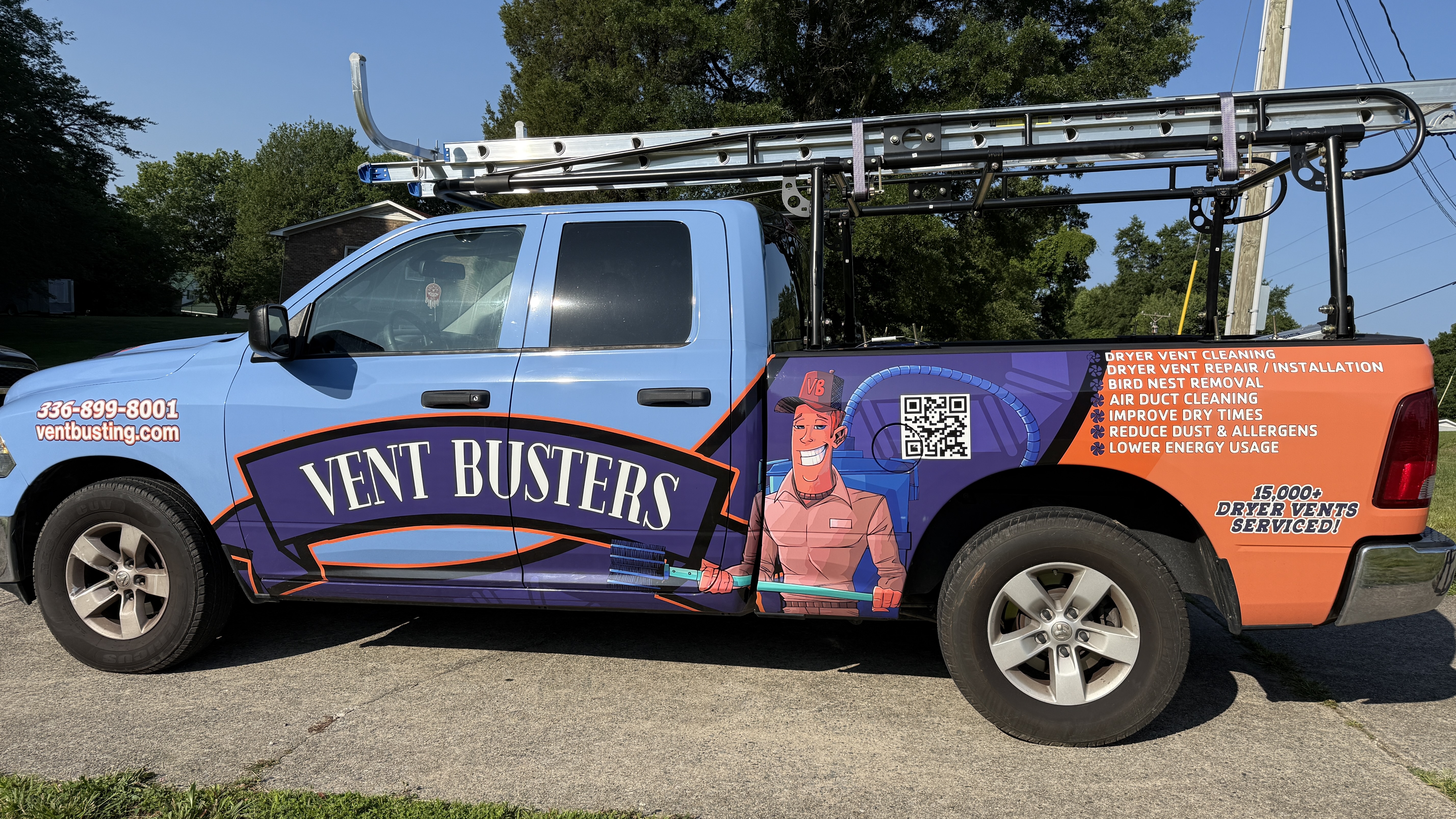 Vent Busters dryer vent cleaning service truck in Greensboro NC