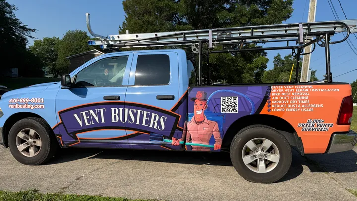 Vent Busters dryer vent cleaning service truck in Greensboro NC