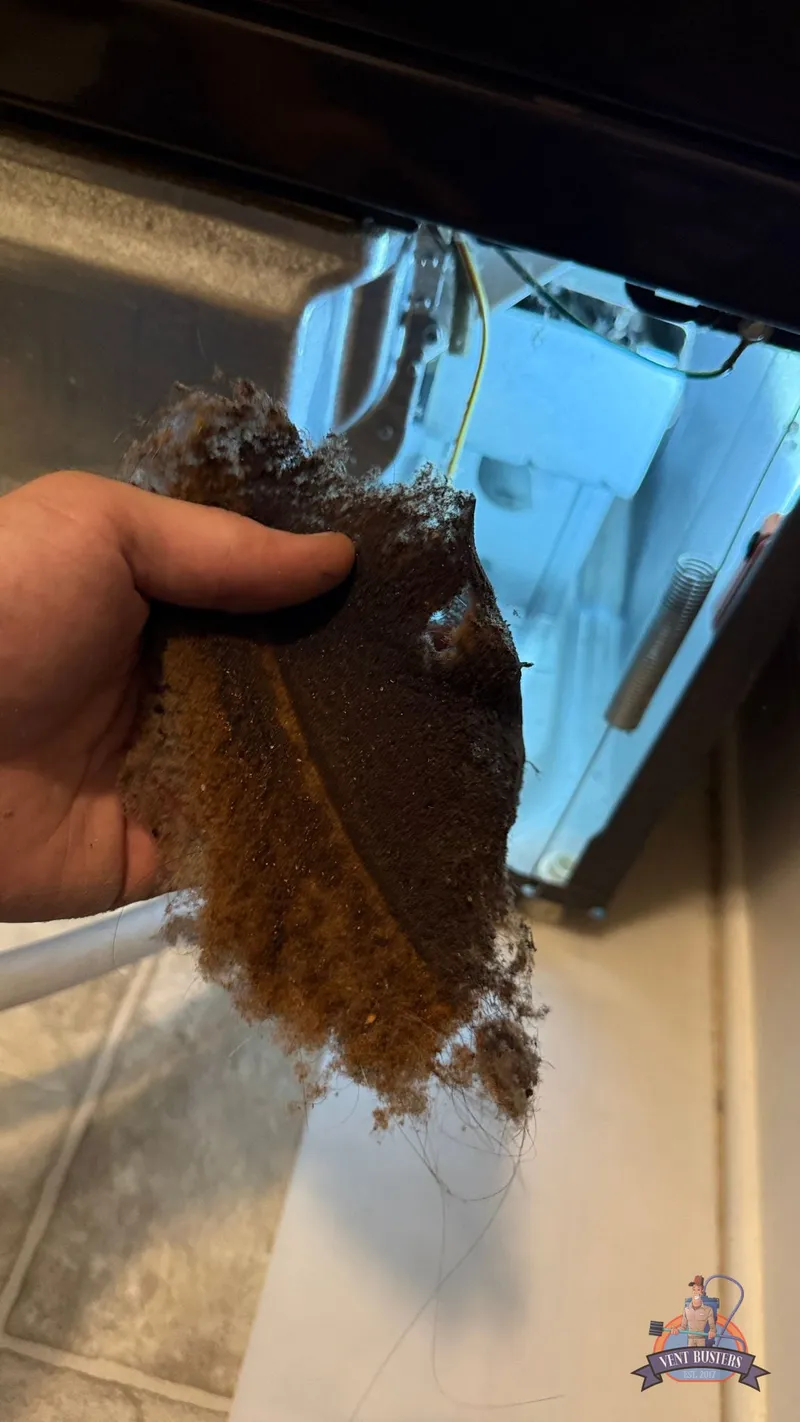 We open up the dryer during our vent cleanings